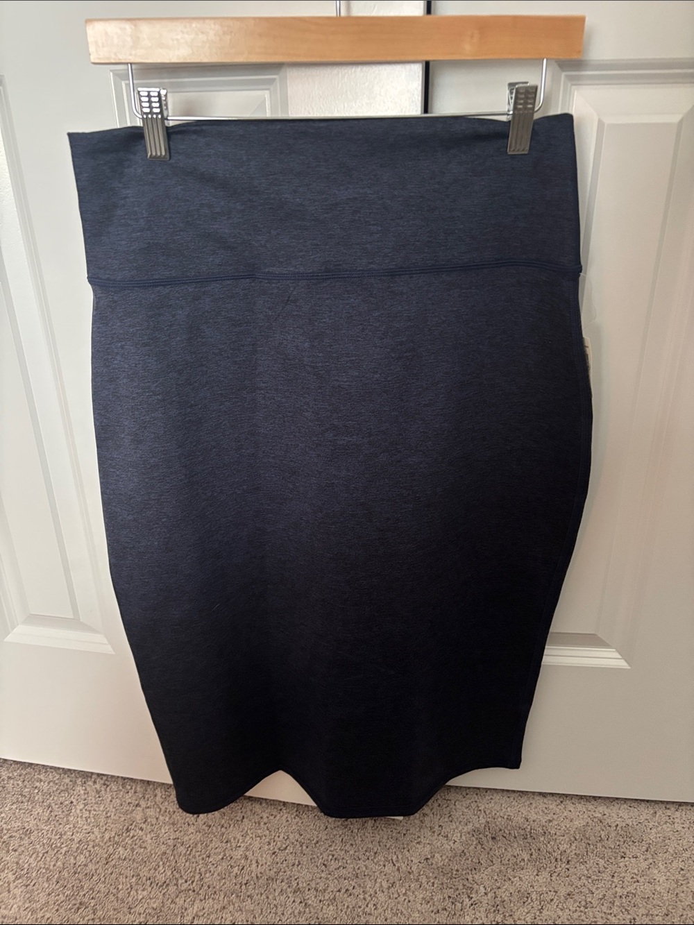 Classic Navy High-Waist Pencil Skirt